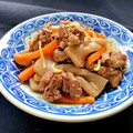 お料理ニャロメ's cooksnap of when they made 牛肉とごぼうの煮物.