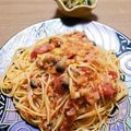 華ちー's cooksnap of when they made カニ缶で作るトマトソースパスタ.