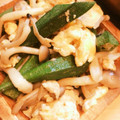 ユキンコり二スタ's cooksnap of when they made ちゃちゃっと＊オクラの卵炒め＊.