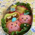 hime's cooksnap of when they made キャラ弁＊簡単♪ツインズりんごちゃん弁当.