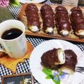 かおりかざり's cooksnap of when they made チョコ餅生クリーム★パイコロネ.
