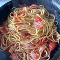 ばーこ４３'s cooksnap of when they made 簡単　トマトとベーコンのパスタ.