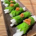 のりぞう22's cooksnap of when they made 大根の大葉巻き梅肉添え.