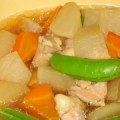 にしひな's cooksnap of when they made 鶏ももと大根の簡単煮.