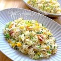 YUH♡ママ's cooksnap of when they made 栄養たっぷり！チンゲンサイのチャーハン.