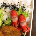 チョコママ★'s cooksnap of when they made 宇宙人ソーセー人＠簡単キャラ弁　おかず.