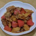 ラリー＆サラ's cooksnap of when they made 麺つゆで簡単タケノコと厚揚げと鶏肉の煮物.