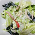 HIRO学生's cooksnap of when they made レタスとカニカマとワカメのサラダ.