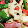 クックQIAGHR☆'s cooksnap of when they made m病みつき！ほうれん草とカニカマの炒め物.