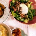 mack♪♪♪'s cooksnap of when they made 温玉のせ♪きのこベーコンレタスのサラダ.