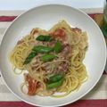スイスおじさん☆'s cooksnap of when they made トマト・生クリーム・生ハムのパスタ.