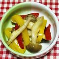tokotann's cooksnap of when they made パプリカとしめじの酒蒸し☆お弁当にも.
