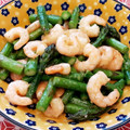 あーこ姐's cooksnap of when they made 冷凍エビとアスパラのニンニクバター炒め.