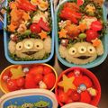 kasumimann's cooksnap of when they made トイストーリーリトルグリーンメンキャラ弁.