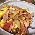 まりも1022's cooksnap of when they made ごぼうとベーコンの卵炒め.