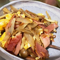 まりも1022's cooksnap of when they made ごぼうとベーコンの卵炒め.