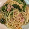 クックsmiler's cooksnap of when they made 【パスタ】レタスとベーコンのオイルパスタ.