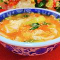 ✽チョコⅠＨ✽'s cooksnap of when they made 市販ワンタンと青梗菜のピリ辛キムチスープ.