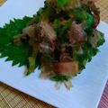 カナかおり's cooksnap of when they made ゴーヤのさっぱり梅和え(大葉、鰹節入り).