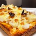 ☆GSSQHY☆'s cooksnap of when they made ツナチェダナッツトースト＊冷凍作り置き可.