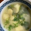 ちゃぎー's cooksnap of when they made つまみ菜と油揚げのお味噌汁.