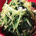 ミレーちゃん's cooksnap of when they made 水菜とわかめのピリ辛ナムル【作り置き】.
