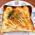 なーなちゃん's cooksnap of when they made ＊朝食・ランチに＊鮭フレークトースト＊.
