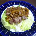 まゆgon's cooksnap of when they made ご馳走どんぶり♪ステーキ丼.