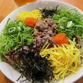 myukyeeena's cooksnap of when they made 市販 瓦そば！と牛肉炒め！.