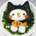 クックUR9L2V☆'s cooksnap of when they made ＊キャラ弁＊　黒頭巾の猫だニャー♪.