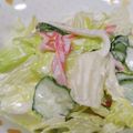 ＜鈴音＞'s cooksnap of when they made レタスときゅうりとカニカマのわさびサラダ.