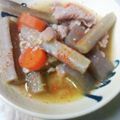 しろねこにやん's cooksnap of when they made 豚肉とごぼうとこんにゃくの味噌煮込み.