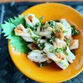 マルんちの丸顔's cooksnap of when they made お手軽おつまみ。手綱ちくわの大葉和え.