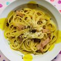 チェックのミニくま's cooksnap of when they made 卵をあえる簡単カルボナーラ♡.