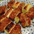 ちまこさん's cooksnap of when they made 激安 豚コマ丸めて串焼き 豚串&ネギマ.
