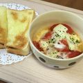 Etsu☆ko's cooksnap of when they made 朝食ランチ☆レンジ3分チーズトマトスープ.