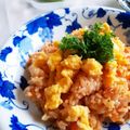 ＠ももこ's cooksnap of when they made 炊飯器でチキンライス♪オムライスに♪.