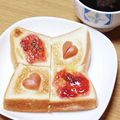 ﾋﾟﾛﾐ♡'s cooksnap of when they made ウインナーのハートトースト♡.