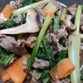 クックHBQ370☆'s cooksnap of when they made 【時短10分】牛肉と小松菜のピリ辛炒め.