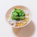 まあまま☆0403's cooksnap of when they made 卵かけ御飯に塩もみキュウリとしらす☆.