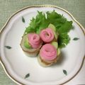 コムギ大好き's cooksnap of when they made かまぼことちくわのお花。キャラ弁おかず♪.