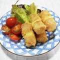 ＠迷子＠'s cooksnap of when they made 魚肉ソーセージとチーズのフライ.