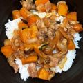 あゆみっこママ's cooksnap of when they made 簡単！豚バラかぼちゃ丼　たっぷり紅生姜.