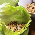 野菜係's cooksnap of when they made 鶏ミンチと椎茸の中華そぼろ♪レタス包み.
