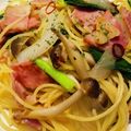 あんぐりーまま's cooksnap of when they made ベーコンと茸のオイルベースパスタ.