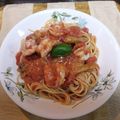 みちょこ25's cooksnap of when they made 小エビと茄子のトマトクリームパスタ.