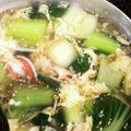 ☆ayami☆26's cooksnap of when they made チンゲン菜とカニカマの中華スープ.