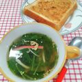 在宅勤務のおじさん's cooksnap of when they made カニカマと水菜のスープ✿ごま油で風味よく.