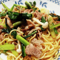 にこりん＊'s cooksnap of when they made 行者ニンニクと豚肉の塩焼きそば.