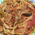 まん丸みかリン's cooksnap of when they made 簡単リメイク☆鶏肉としめじのトマトパスタ.